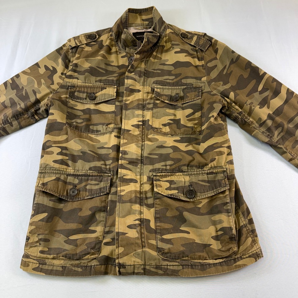 Camo Banana Republic Mens Camo Field Jacket Brown Olive Green Utility M65 Large